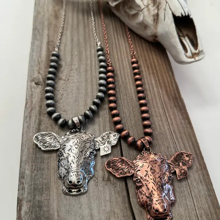 Western Longhorn Cow Necklace