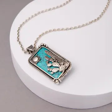 Cactus Bar Pendant Necklace