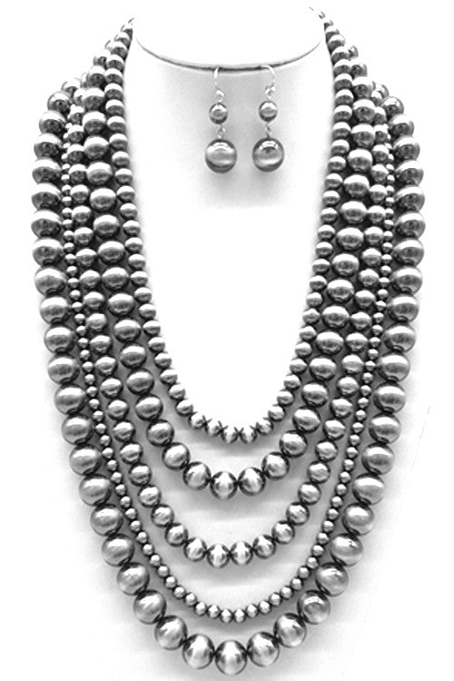 Navajo Pearl Necklace and Earring Set