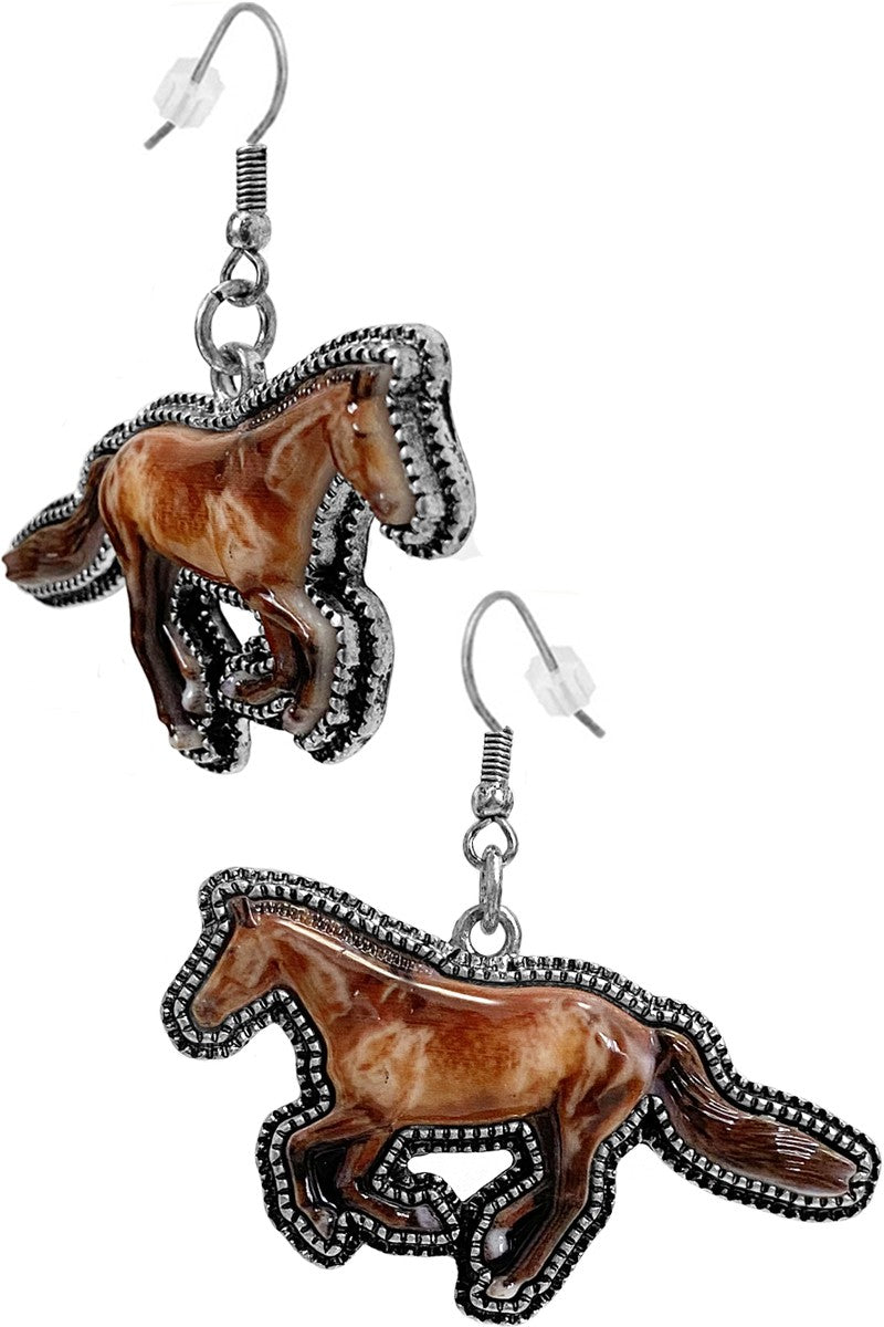 3D Horse Dangling Earrings