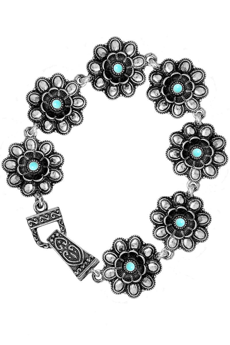 Concho Flower Chain Bracelet