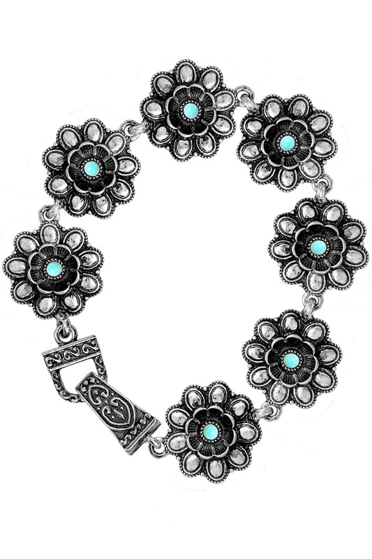 Concho Flower Chain Bracelet