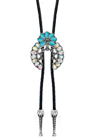 Rhinestone Squash Blossom Bolo Necklace