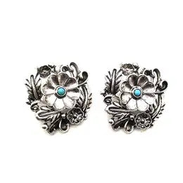 Flower Concho Stud Earrings