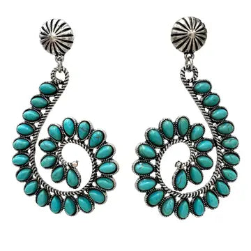 Turquoise Spiral Earrings