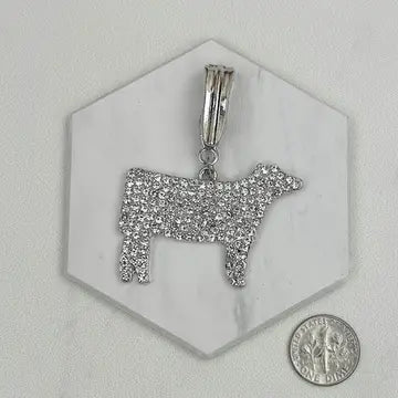 Rhinestone Cow Pendant