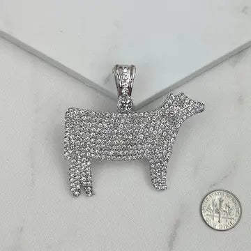 Rhinestone Cow Pendant