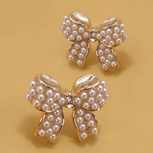 Mini Pearl Bow Earrings