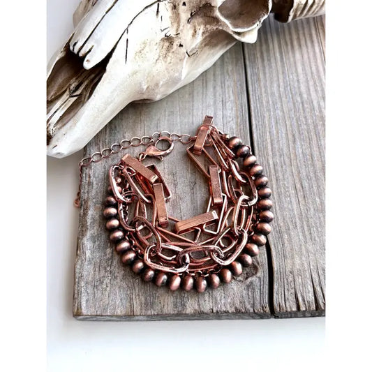 5 Layer Chunky Chain Copper Bracelet