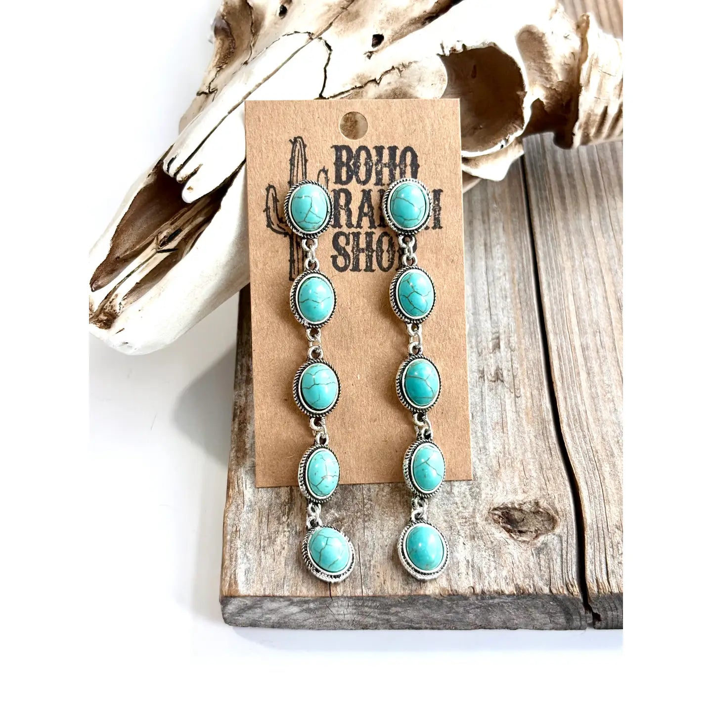 5 Tier Turquoise Drop Earrings