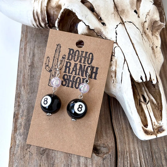 8 Ball Dangle Earrings