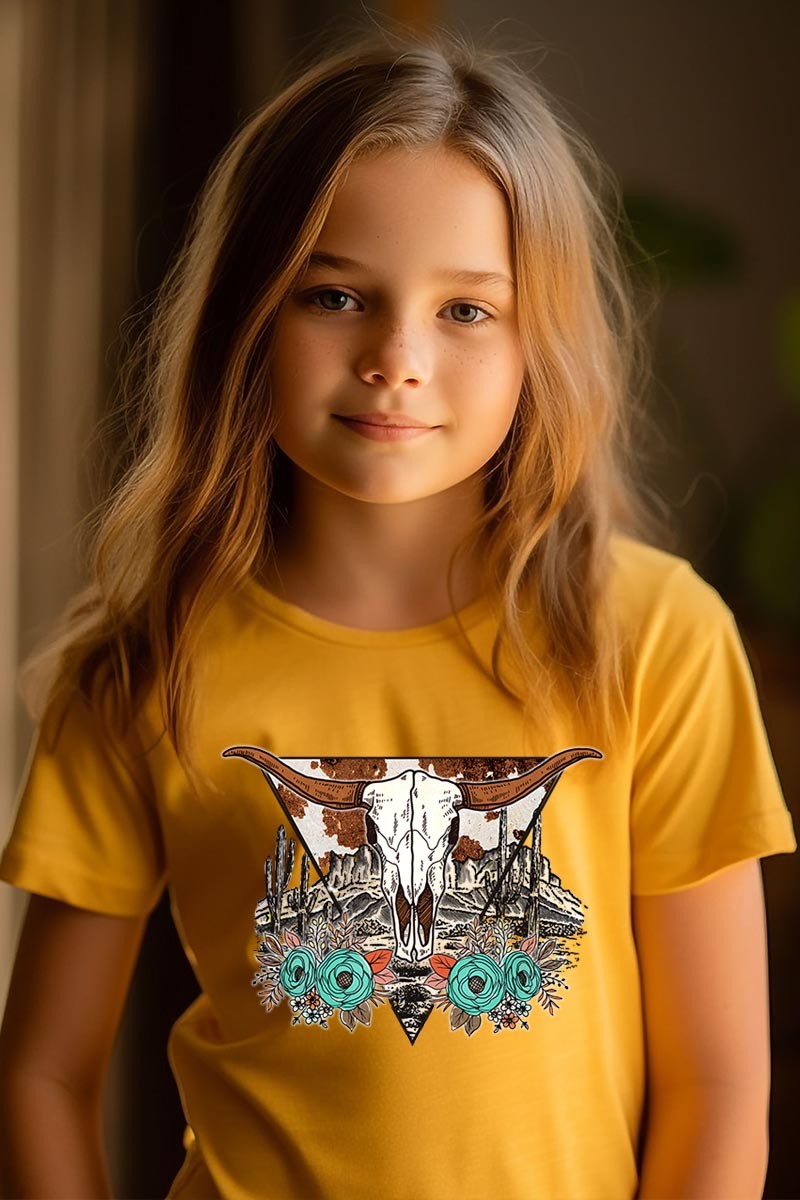 Kids Cow Skull Tee