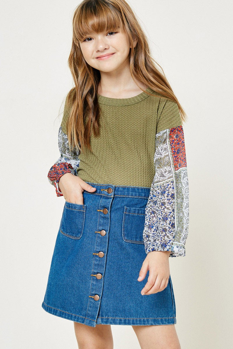 Kids Waffle Knit Top