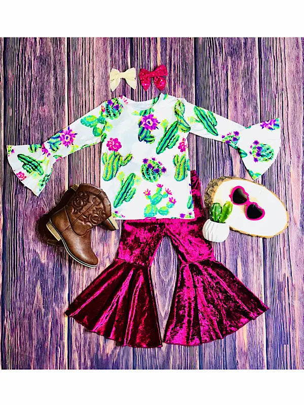 Cactus Velvet Kids Outfit