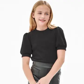 Kids Black Short Sleeve Sweater