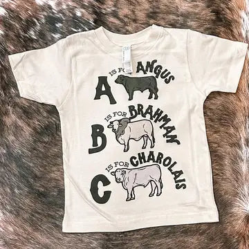 ABC Cow Breed Kids Tee
