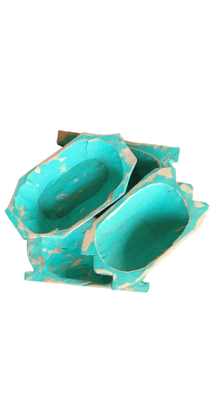 Different Shaped Turquoise Bowls