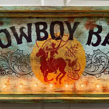 Cowboy Bar Lighted Artwork