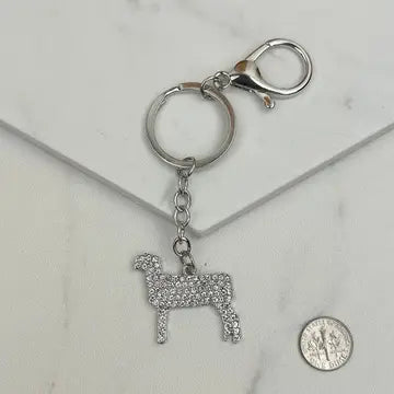 Rhinestone Sheep Keychain