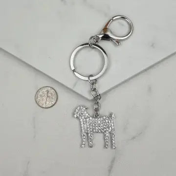 Rhinestone Goat Keychain