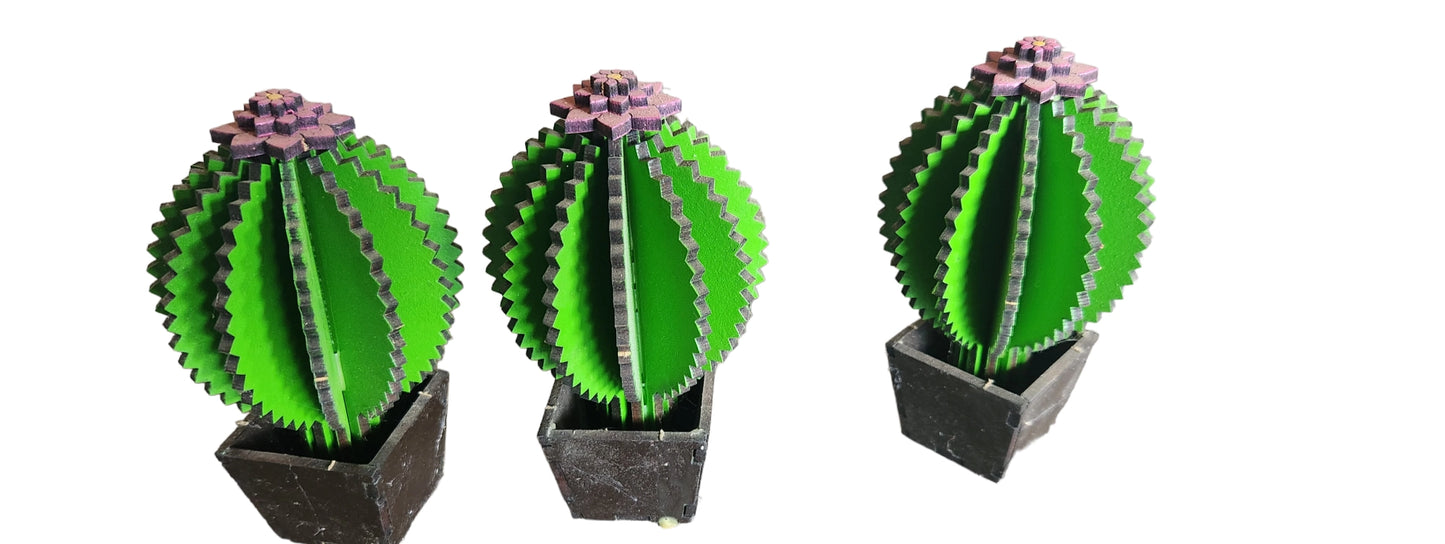 Mini Wooden Cactus