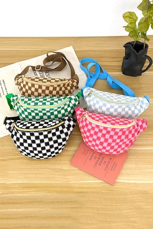 Checkered Crossbody Sling Bag