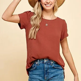 Burgundy Top with Detailed Sleeves