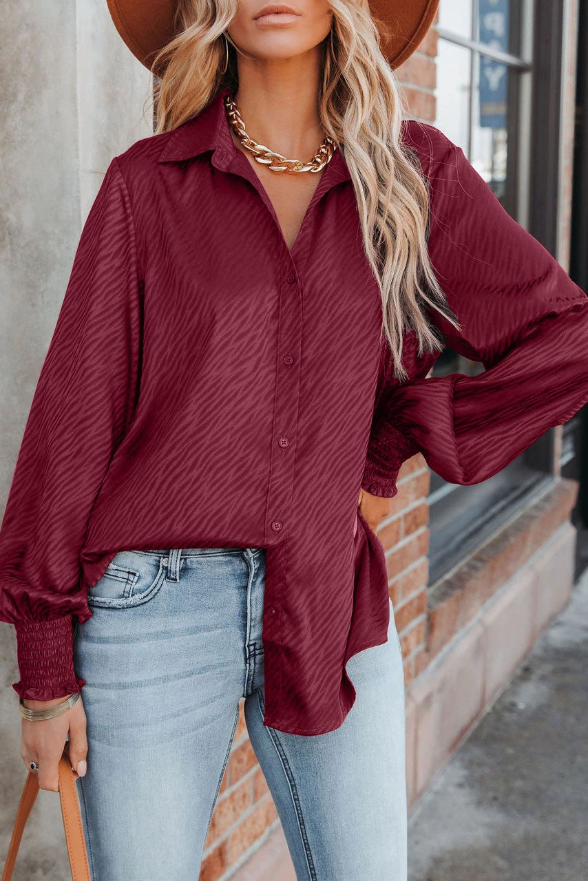 Button Down Satin Blouse