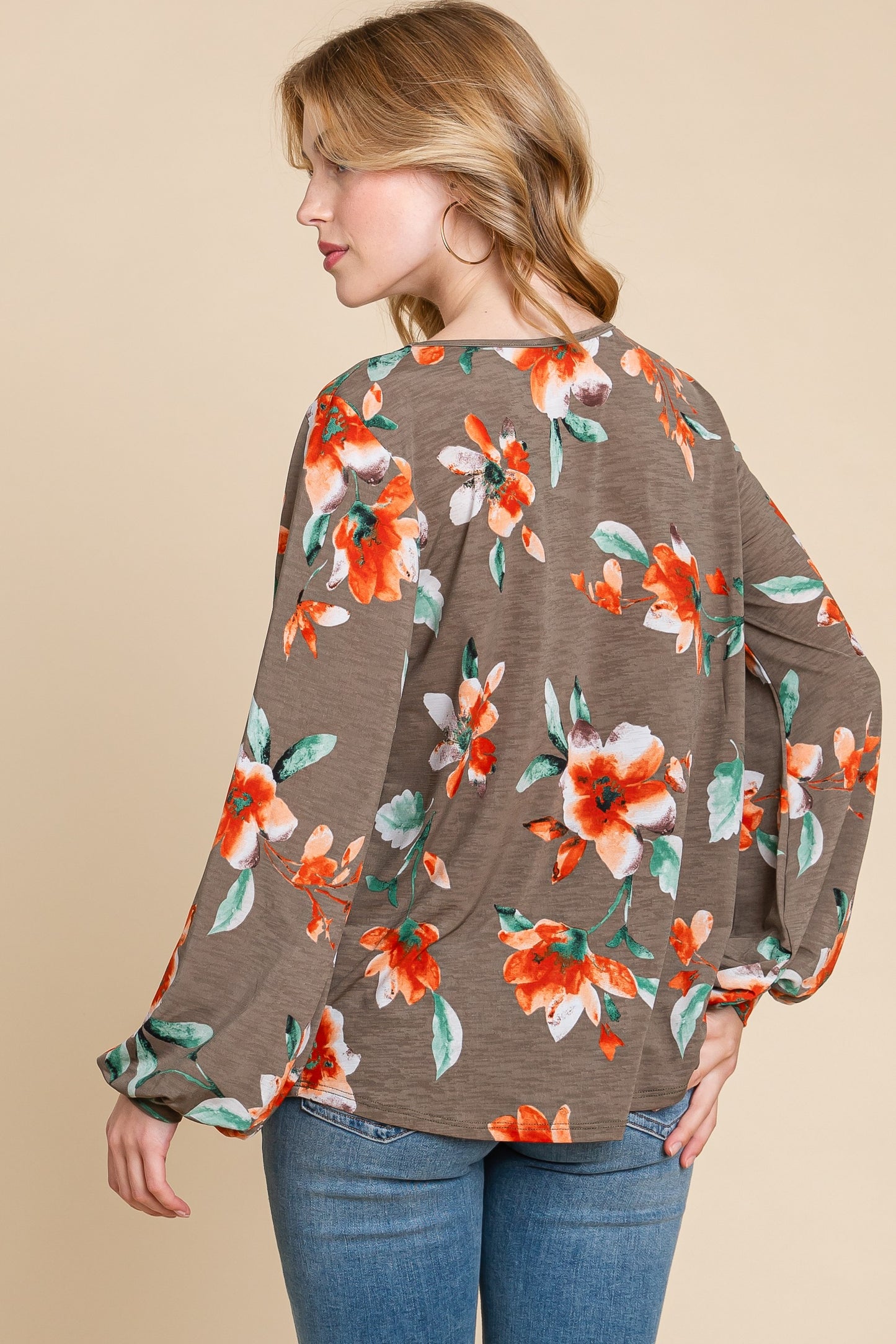 Floral Puff Sleeve Top