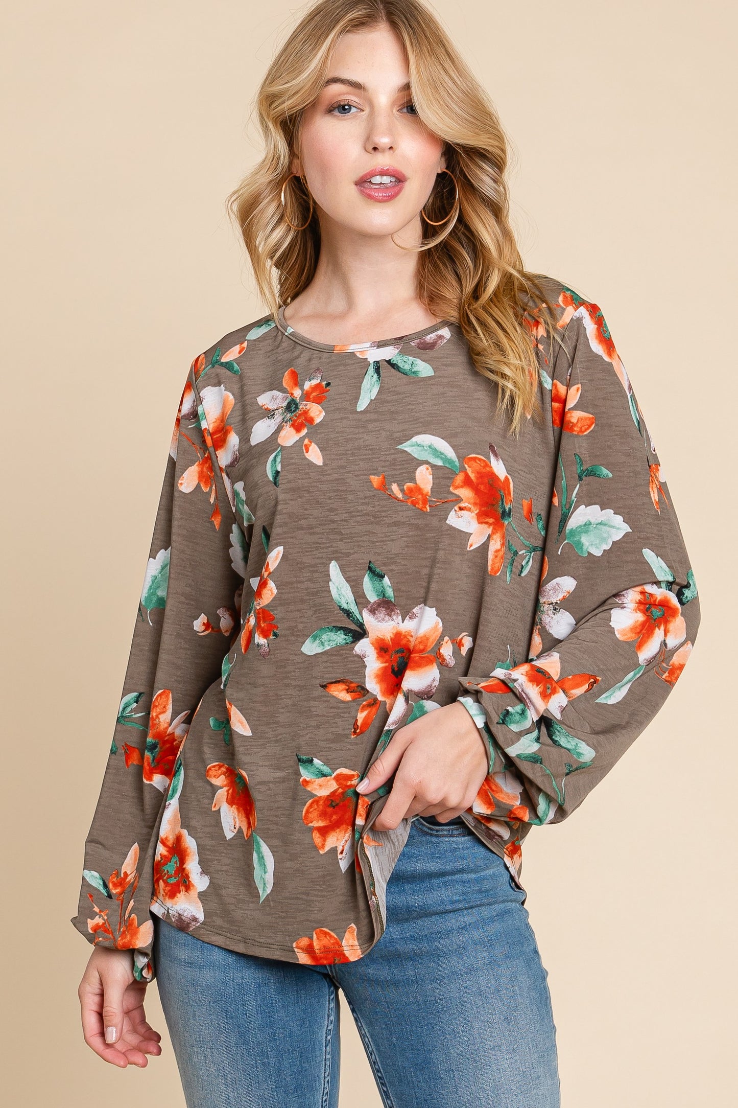 Floral Puff Sleeve Top