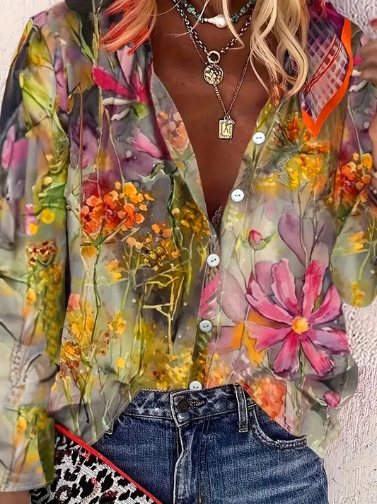 Retro Floral Print Shirt
