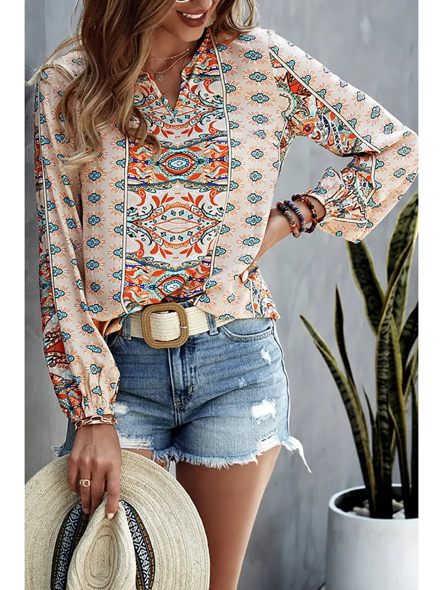 Long Sleeve Printed Top