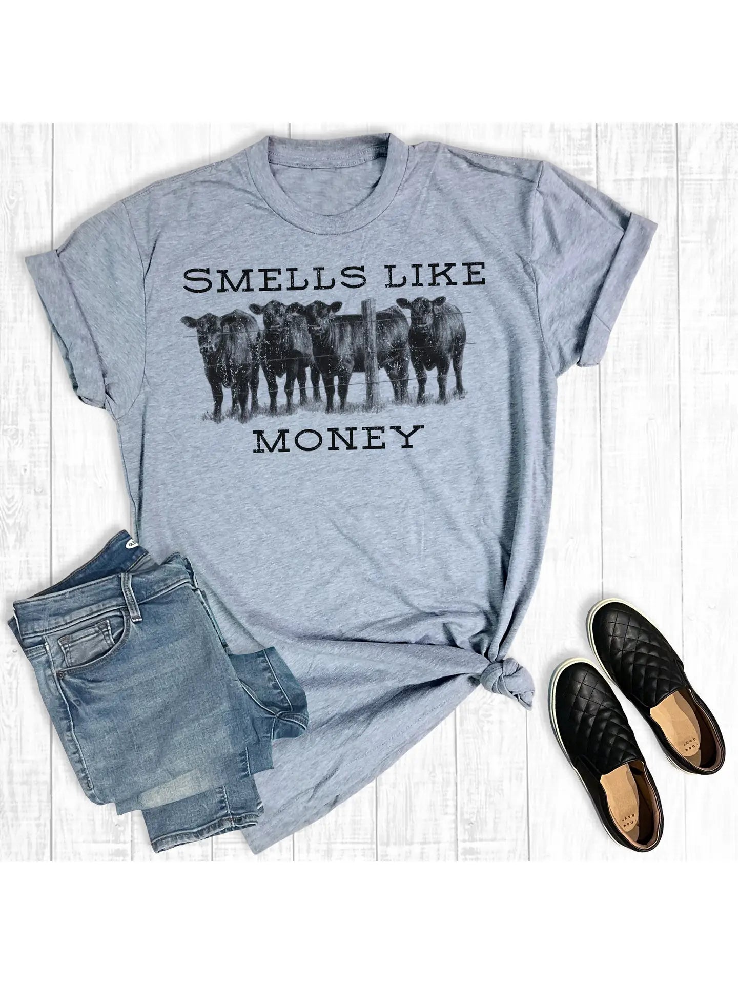 Western Cows Smell Like Money Graphic Tee
