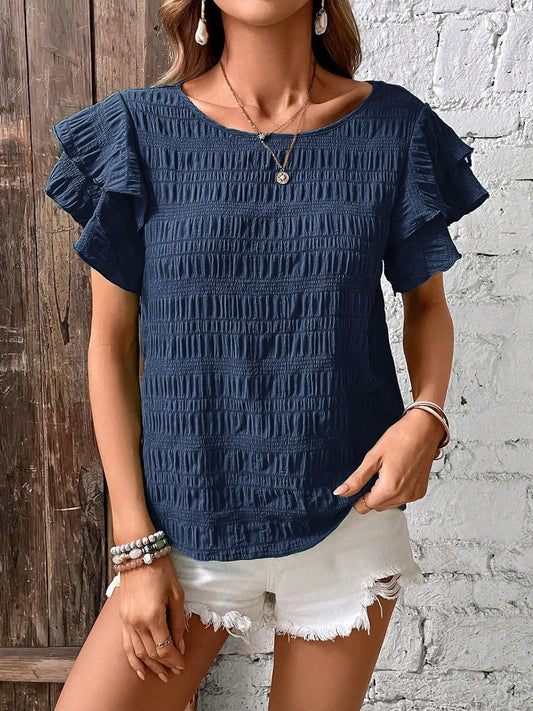 Double Ruffle Sleeve Top