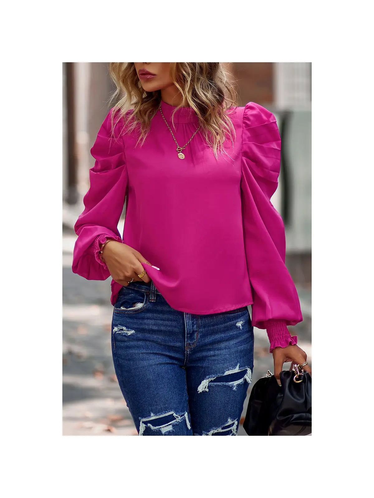 Puffed Long Sleeve Blouse