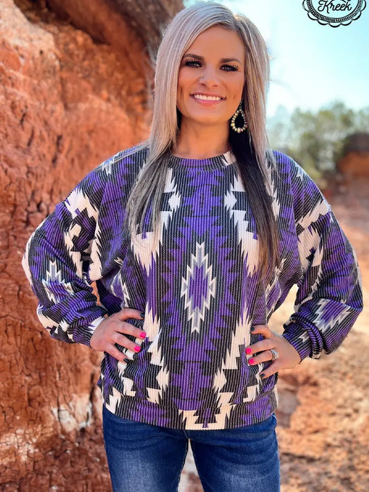 Western Print Sweater