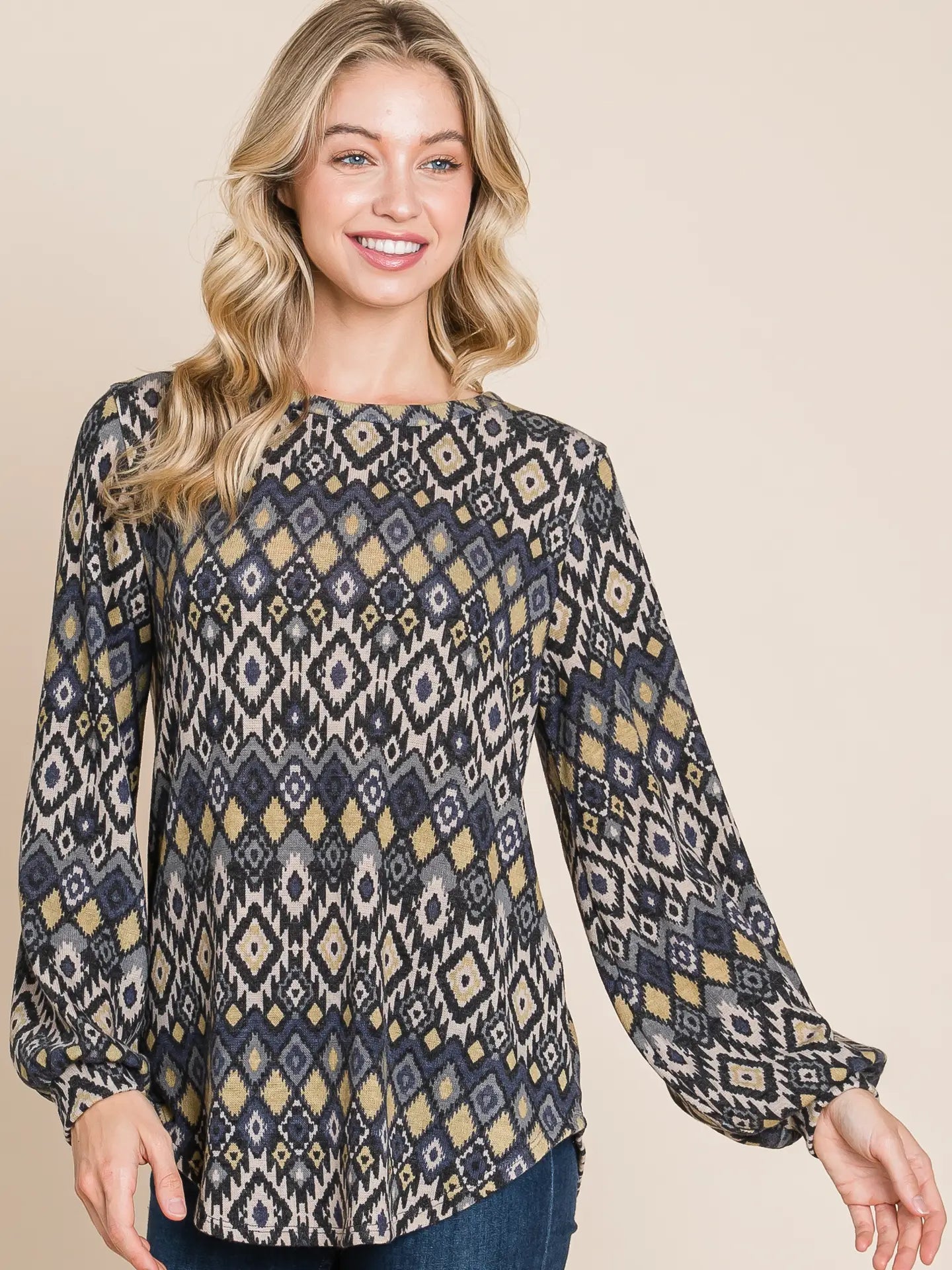 Tribal Print Tunic Top