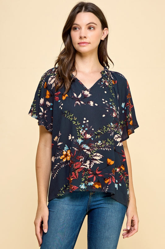 Short Sleeve Floral Top