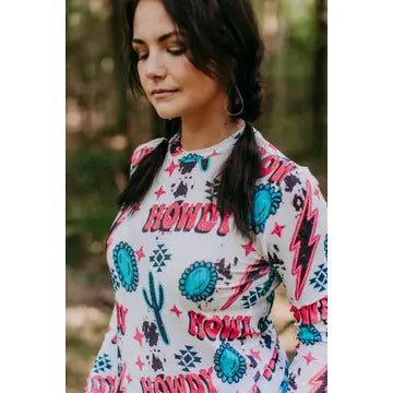 Sparkle Howdy Mesh Top