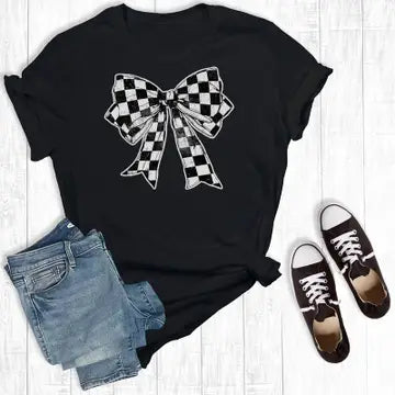 Checkered Bow Tee