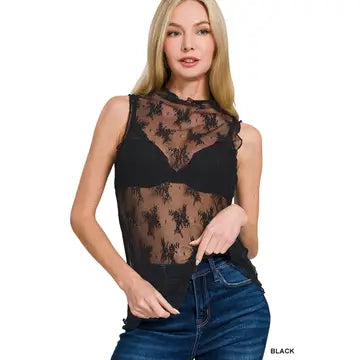 Black Lace Tank Top