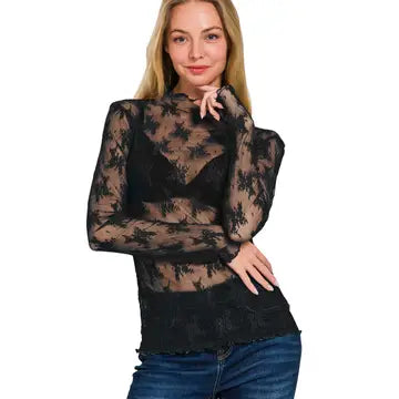 Long Sleeve Lace Top