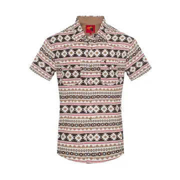 Men's Western Pearl Snap Aztec Shirt