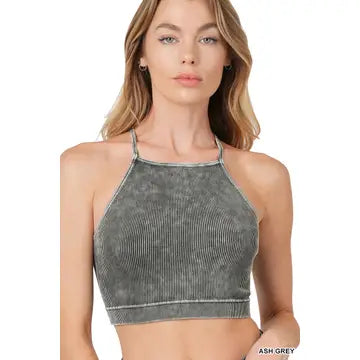 Seamless Halter Crop Tank Top