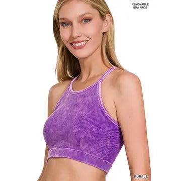 Seamless Halter Cropped Tank Top