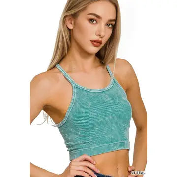Washed Cropped Tank Top