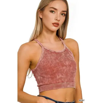 Washed Cropped Tank Top