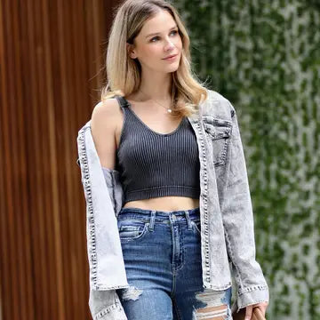 Seamless Ribbed Bralette with Removable Pads