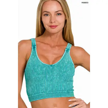 Seamless Ribbed Bralette with Removable Pads