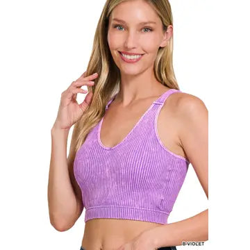 Seamless Ribbed Bralette with Removable Pads